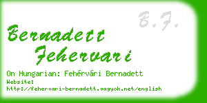 bernadett fehervari business card